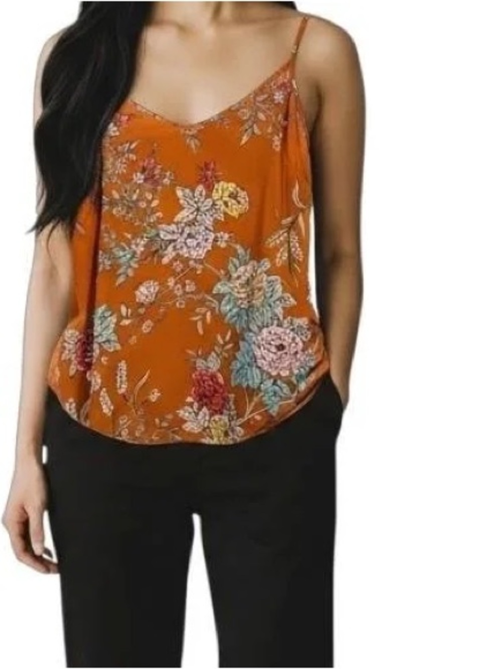 Aritzia Wilfred Silk Floral Camisole Tank Top